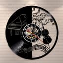 Musical Theme Vinyl Record Wall Clock Laser Cut Vector File