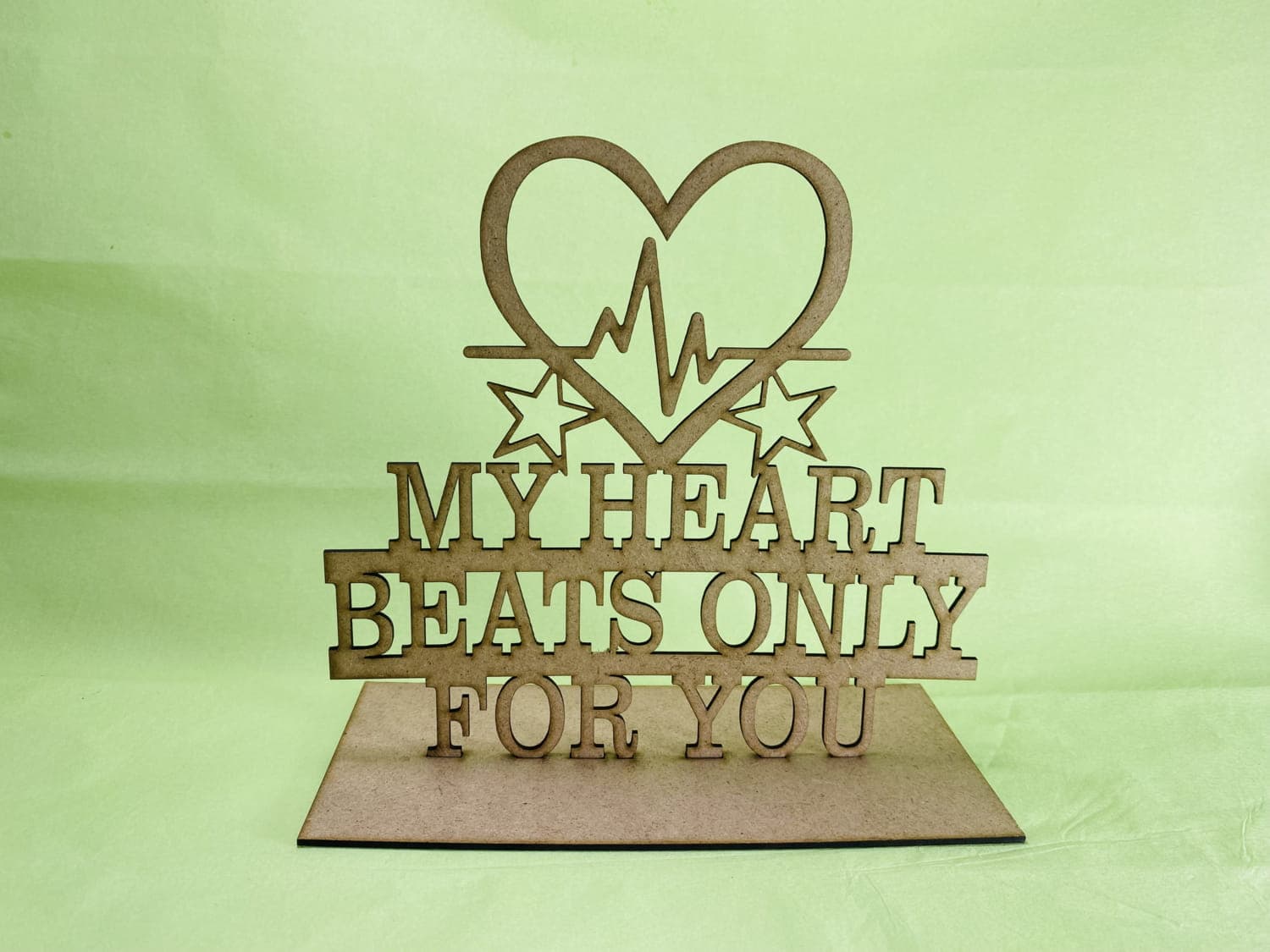 My Heart Beats Only For You Valentine Table Decor Laser Cut File