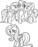 My Little Pony Friends Vector Line Art for Laser Cutting