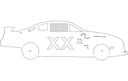 NASCAR Stock Car Silhouette Vector Design for Laser Cutting DXF