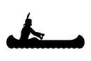 Native American Paddling Canoe Vector Design - DXF File