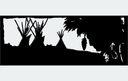 Native American Teepee Village Scene Vector DXF File