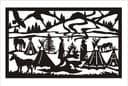 Native American Village Landscape Vector Art DXF File