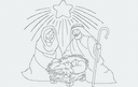 Nativity Scene Vector Line Art DXF for Laser Cutting