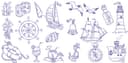 Nautical Marine Hand-Drawn Elements Vector Collection