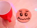 Nervous Emoji Face Coaster Laser Cut Vector File