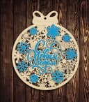 New Year Snowflake Bauble Ornament Vector for Laser Cutting