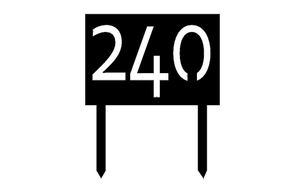 Number 240 Garden Stake Sign DXF Vector File