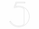 Number 5 Outline Vector Design for Laser Cutting DXF