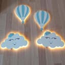 Nursery Hot Air Balloon and Cloud Wall Lamp Laser Cut Vector File