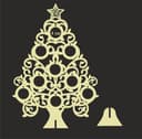 Ornamental Christmas Tree Photo Frame Laser Cut Vector File
