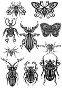 Ornamental Insect and Butterfly Vector Pack for Laser Cutting