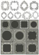 Ornate Baroque and Art Deco Border Frames Vector Set DXF CDR