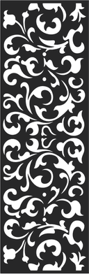 Ornate Baroque Decorative Screen Panel DXF Vector File