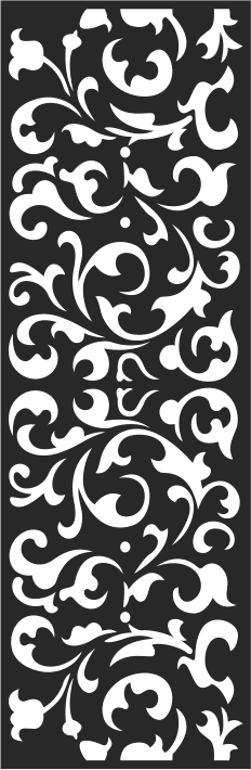 Ornate Baroque Decorative Screen Panel DXF Vector File