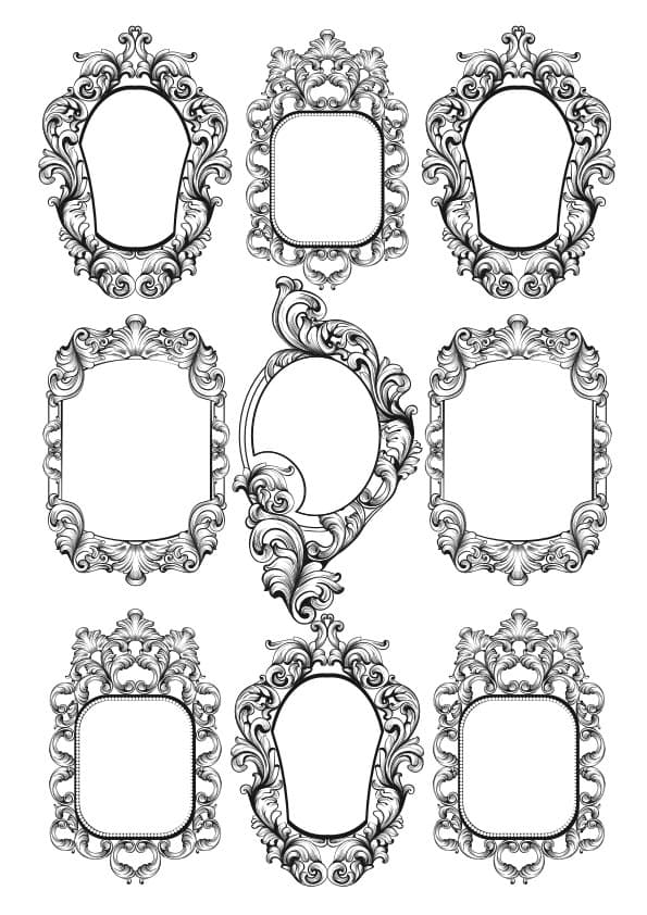 Ornate Baroque Frames Collection Vector Design