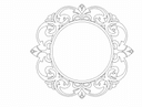 Ornate Baroque Round Frame Vector Design for Laser Cutting DXF