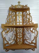 Ornate Corner Iconostasis Shelf Laser Cut Vector File