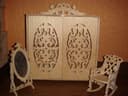 Ornate Dollhouse Furniture 3D Puzzle Vector Laser Cut File