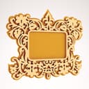 Ornate Floral Mirror Frame Vector Design for CNC Laser Cut