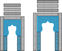 Ornate Islamic Arch Lattice Screen Vector File