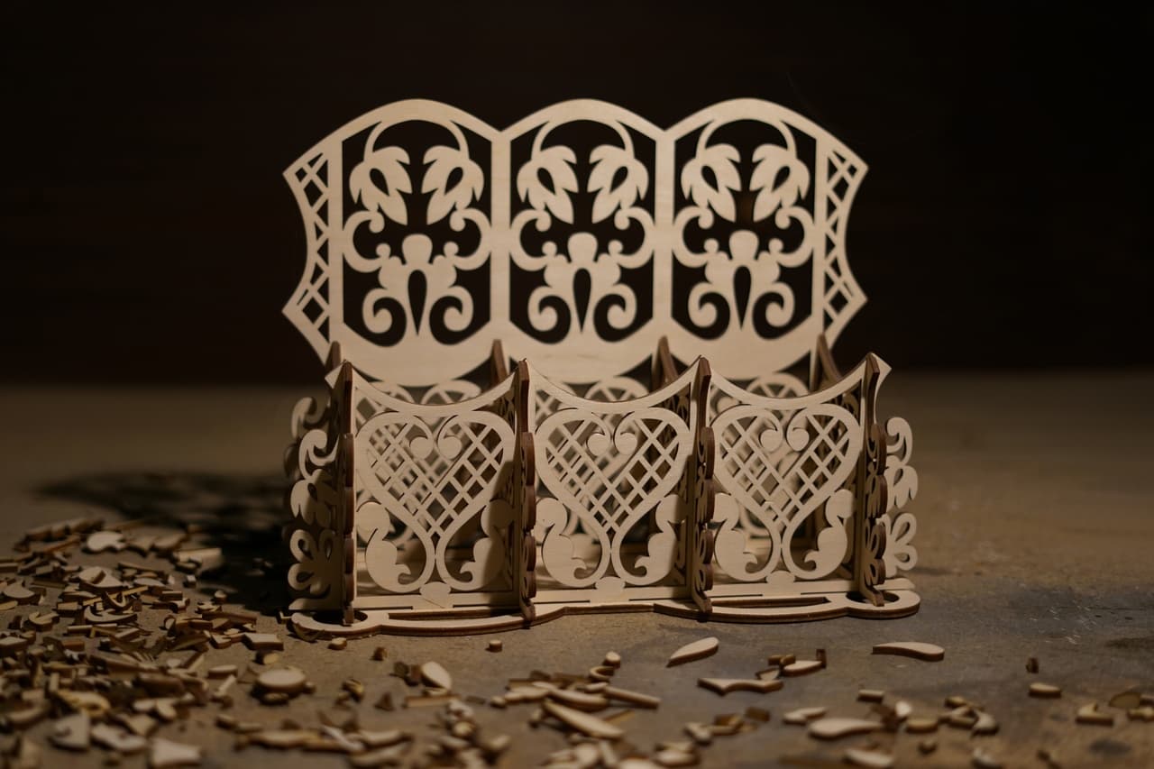 Ornate Laser Cut Desk Organizer SVG Vector Design