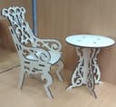 Ornate Miniature Table and Chair Set Laser Cut Vector File