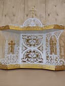 Ornate Orthodox Iconostasis Shelf Vector for Laser Cutting