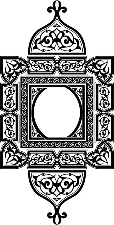 Ornate Persian Motif Frame Vector Design - DXF and SVG
