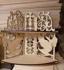 Ornate Religious Corner Icon Shelf Laser Cut DXF File
