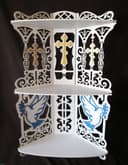Ornate Religious Corner Shelf Laser Cut Vector File