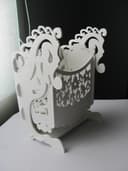 Ornate Rocking Cradle Desk Organizer Vector File for Laser Cutting