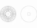 Ornate Roman Numeral Clock Face Vector DXF File