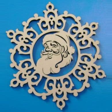 Ornate Santa Claus Snowflake Christmas Ornament Vector File
