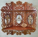 Ornate Wooden Corner Altar Shelf for Icons Laser Cut Vector File