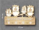 Owl Family Key Holder Wall Sign Laser Cut Vector File