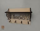 Owl Family Wall Shelf with Hooks Laser Cut Vector File
