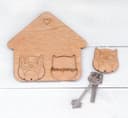 Owl House Wall Key Holder Vector File for Laser Cutting DXF