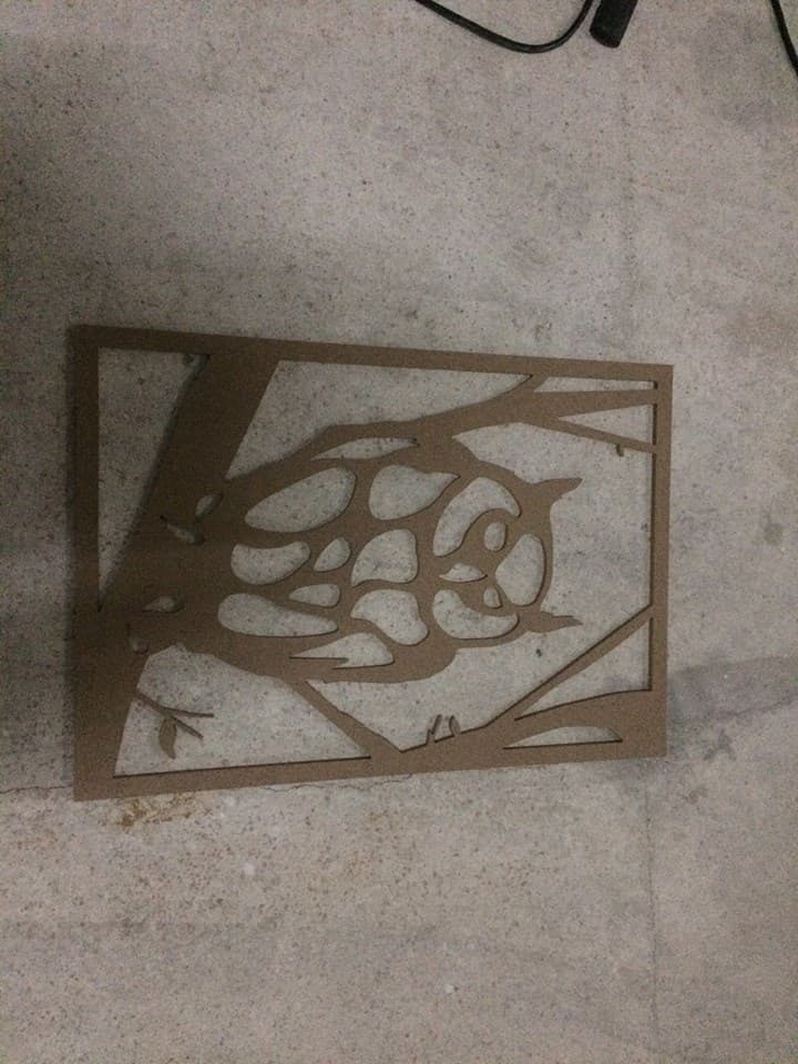 Owl on Branch Laser Cut Vector File (DXF)