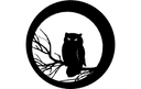 Owl on Branch Silhouette Vector File for Laser Cutting