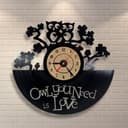 Owl You Need Is Love Decorative Wall Clock Vector DXF File