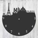Paris City Skyline Wall Clock Laser Cut Template Free Vector