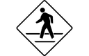 Pedestrian Crossing Sign Vector DXF File for CNC