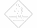 Pedestrian Crosswalk Warning Sign DXF Vector File
