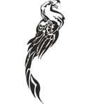 Phoenix Bird Tribal Vector Graphic for Laser Cutting
