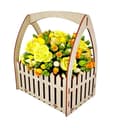Picket Fence Flower Basket Laser Cut Vector File