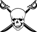 Pirate Skull with Crossed Swords Vector Design for Laser Cutting
