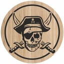 Pirate Skull with Sabers Vector Design for Laser Cutting