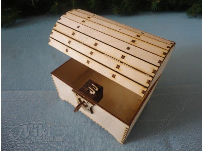 Pirate Treasure Chest Box Laser Cut Vector Plan