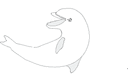 Playful Dolphin Vector Silhouette for Laser Cutting DXF File